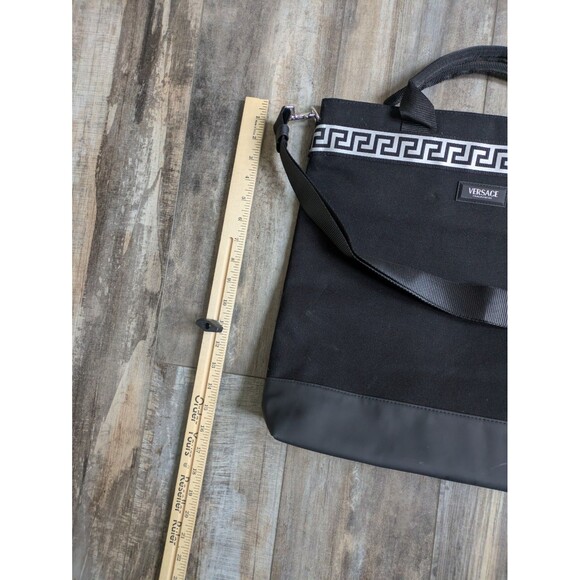 Versace Fragrances Black Canvas Bag Travel Handbag Overnight Gym Shoulder Tote - Picture 9 of 11